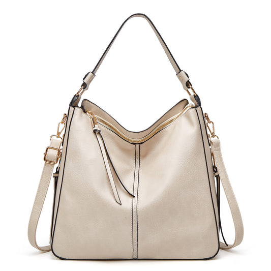 Hobos Zipper Bucket Bags With Adjustable Shoulder-strap Handbags Temperament High Capacity Messenger Shoulder Bag For Women