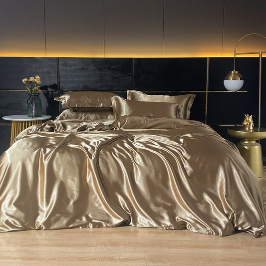 Four-piece Silky Sleep Bare Silk Quilt Cover