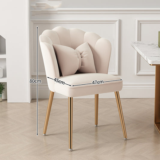 Light Luxury Dressing Stool Home Dining Chair Backrest Petals