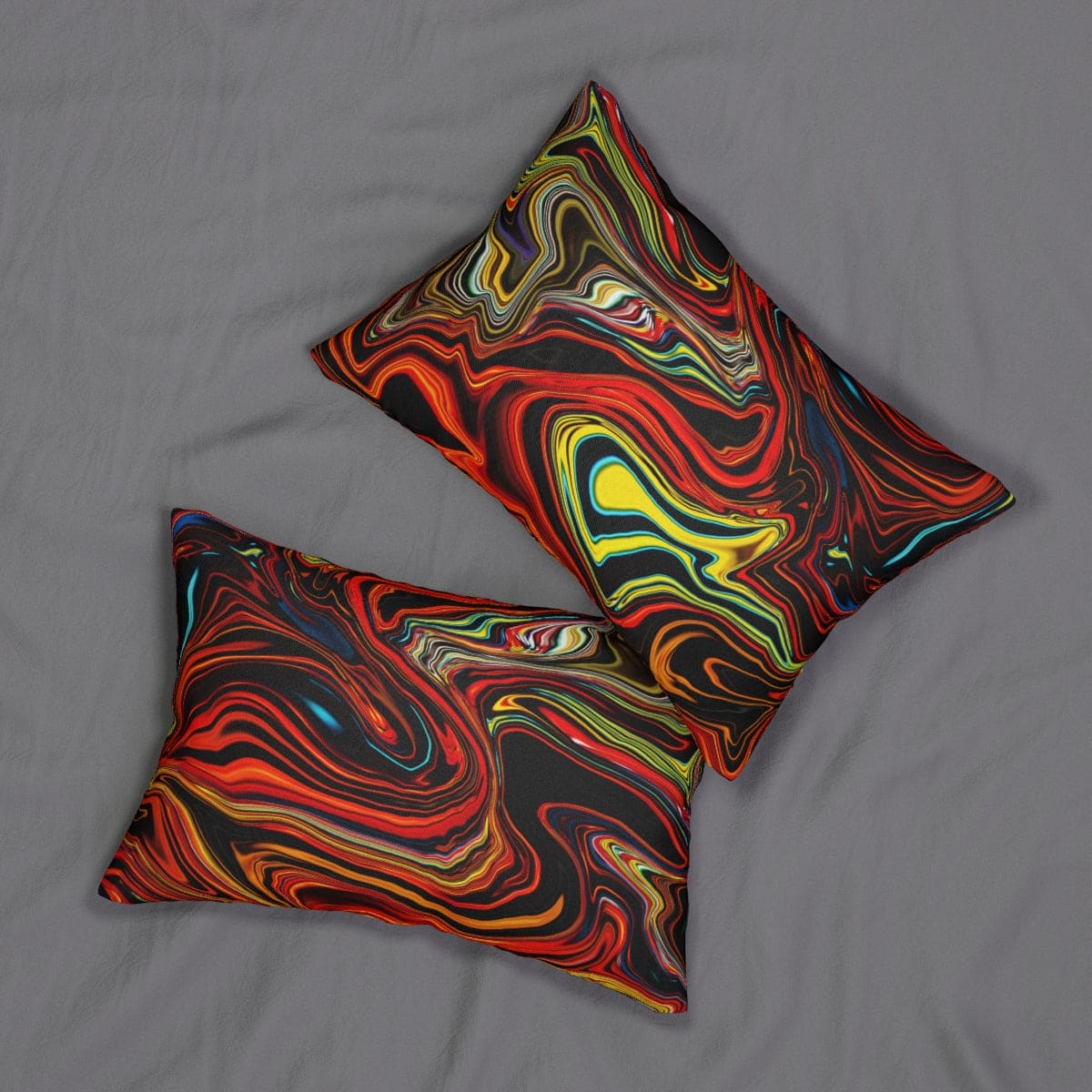 Decorative Lumbar Throw Pillow - Multicolor Marble Pattern-4