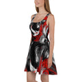 Womens Skater Dress - Decorative Black Red White Abstract Seamless-0